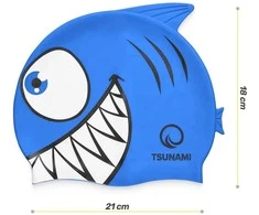 Vaikiška plaukimo kepuraitė „TSUNAMI SHARK“, mėlyna