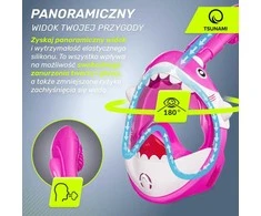Vaikiška rožinė nardymo kaukė „TSUNAMI SHARK“