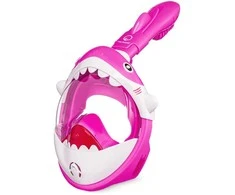 Vaikiška rožinė nardymo kaukė „TSUNAMI SHARK“