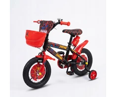 Vaikiškas dviratis 12 colių SpiderMan Side Wheels vandens butelis raudonas juodas