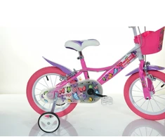 Vaikiškas dviratis BIMBO BIKE Girl Buterfly, 16 dydis, baltos/rausvos sp.