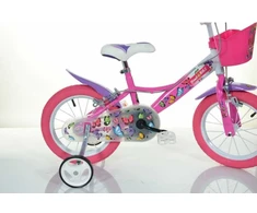 Vaikiškas dviratis BIMBO BIKE Girl Buterfly, 16 dydis, baltos/rausvos sp.