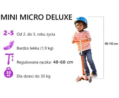 Vaikiškas paspirtukas Micro Mini Deluxe Navy Mėlyna