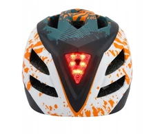 Vaikiškas šalmas Switch 2in1 Fullface, LED lemputė, MTB dviratis EN1078, oranžinė
