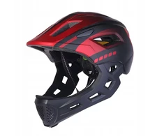 Vaikiškas šalmas Switch 2in1 Fullface MTB dviratis EN1078, raudona LED lemputė
