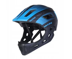 Vaikiškas šalmas Switch 2in1 Fullface MTB dviračio EN1078 LED lemputė Mėlyna
