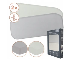 Vaikiškų paklodžių komplektas su guma Lionelo Bamboo Sheet Off Baltas Pilkas, 70x28 cm, 2 dalių