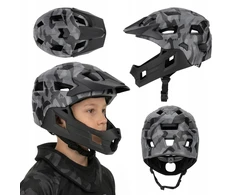VAIKŲ FIKSUOTAS DVIRAČIO ŠALMAS ATTABO PREDATOR FULLFACE S, REGULIUOJAMAS
