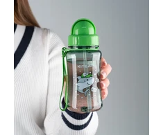 Vaikų gertuvė su šiaudeliu Kite, 350 ml, pilka/sidabrinė