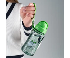 Vaikų gertuvė su šiaudeliu Kite, 350 ml, pilka/sidabrinė