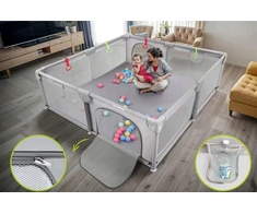 VAIKŲ PENSIJOS XXL 180X200 CM ŽAIDIMŲ AIKŠTELĖS SAUSAS BASEINAS + RANKENĖLES IR 50 KAMULIŲ