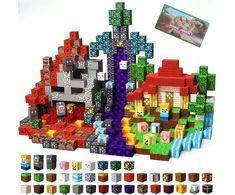 Vaikų žaislų rinkinys DYI Magnetic Blocks Dark World Building