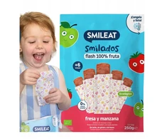 Vaisių putėsiai šaldymui BIO Braškių obuolių dantų ėdinimas SMILEAT 5x50g