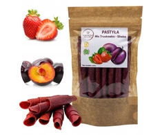 Vaisių suktinukai su braškių ir slyvų mišiniu be cukraus užkandis vaikams 50g