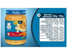 Vakarienė Vištienos sriuba su veršiena nuo 9 mėnesių 190 g Gerber