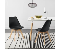 Valgomojo kėdžių rinkinys 4 vnt 81x49 cm Juoda