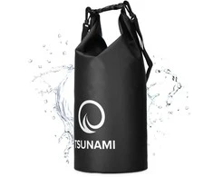 Vandeniui atsparus 10 litrų krepšys TSUNAMI juodas