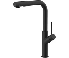 Vandens maišytuvas virtuvės praustuvei Bona-35 Po (BK) Rubineta 350x46x211mm matinis/juodas