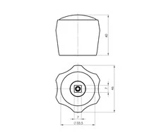 Vandens maišytuvo rankena Eco Rubineta 7x7mm mėlyna