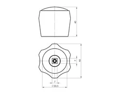 Vandens maišytuvo rankena Eco Rubineta 7x7mm raudona