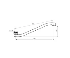 Vandens maišytuvo snapas Rubineta Rubineta G300mm chromuotas