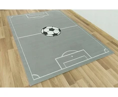 Vanhoutte DYWAN DLA CHŁOPCA MŁODZIEŻOWY SZARE BOISKO PIŁKA NOŻNA LUNA KIDS 200x290 cm