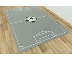 Vanhoutte DYWAN DLA CHŁOPCA MŁODZIEŻOWY SZARE BOISKO PIŁKA NOŻNA LUNA KIDS 100x150 cm