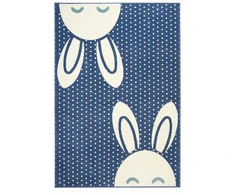 Vanhoutte DYWAN DLA DZIECI DZIECIĘCY KRÓLICZKI KROPKI GROCHY JEANS TANI 200x290 cm
