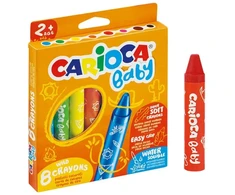 Vaškiniai pieštukai Carioca Baby 2+ , 8 spalvų