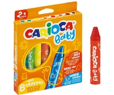 Vaškiniai pieštukai Carioca Baby 2+ , 8 spalvų