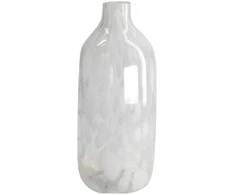 Vaza Ø11cm H24cm stiklinė/balta