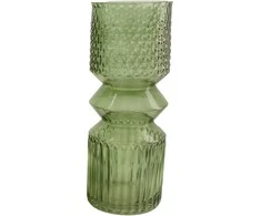 Vaza Ø12cm H30cm stiklinė/žalia