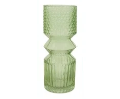 Vaza Ø12cm H30cm stiklinė/žalia