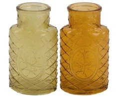 Vaza 7.5x5x13cm stiklinė/geltona