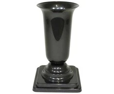 Vaza Dama D13cm/H26.7cm grafito su met. ats.