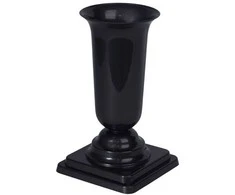 Vaza Dama D16.8cm/H34.5cm grafito su met. ats.