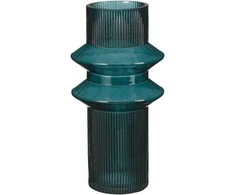 Vaza Ivor Mica Decorations Ø15cm H30cm stiklinė/tams. žalia