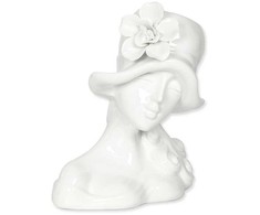 Bikuvalt Vaza keramikinė balta Dama su skrybele 18x13x23 cm ART MUSE
