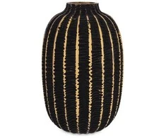 Bikuvalt Vaza stiklinė juoda/auksinė 23x15x15 cm 172407