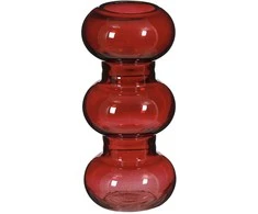 Vaza Tauro Ø8.5cm H19cm stiklinė/raudona