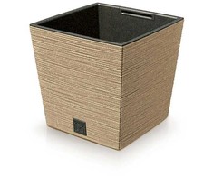 Prosperplast Vazonas FURU SQUARE LOW ECO WOOD su įdėklu 19/14 L 295x295x290 mm natūrali sp. P