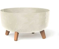 Bikuvalt Vazonas GRACIA LOW BETON EFFECT su kojelėmis 14,3 L D380xH207mm kreminė sp. Pros