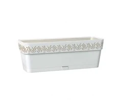 Vazonas/lovelis gėlėms su vandens rezervuaru 50x18x17 cm balta STEFANPLAST