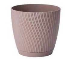 FORM PLASTIC Vazonas MIKA su padėklu 17cm, Rudas