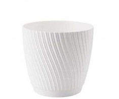 FORM PLASTIC Vazonas MIKA su padėklu 19cm, Baltas