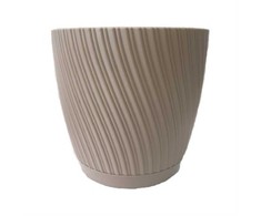 FORM PLASTIC Vazonas MIKA su padėklu 19cm Rudas