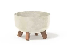Bikuvalt Vazonas su kojelėmis 3,8l D235xH155mm kreminis GRACIA LOW BETON EFFECTProsperpla
