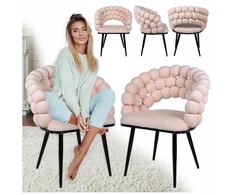 Velaco BUBBLE VELVET FOTOKAS, MINŠTAS ATRIA ECRU, JUODOS KOJOS
