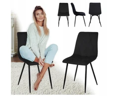 Velaco TESA Juodas VELVET KĖDĖ, JUODOS KOJOS