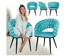 Velaco Velvet Atria Mint Chair with Juodas Legs